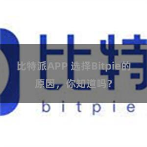 比特派APP 选择Bitpie的原因，你知道吗？