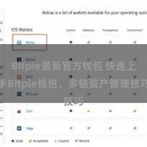 Bitpie最新官方钱包 快速上手Bitpie钱包，多链资产管理技巧