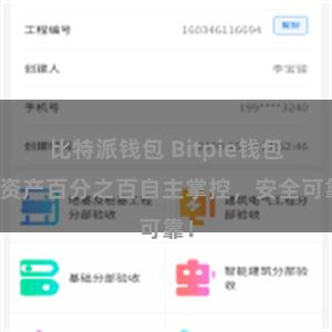 比特派钱包 Bitpie钱包：资产百分之百自主掌控，安全可靠！