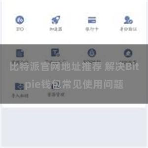 比特派官网地址推荐 解决Bitpie钱包常见使用问题