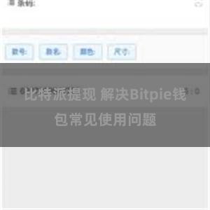 比特派提现 解决Bitpie钱包常见使用问题